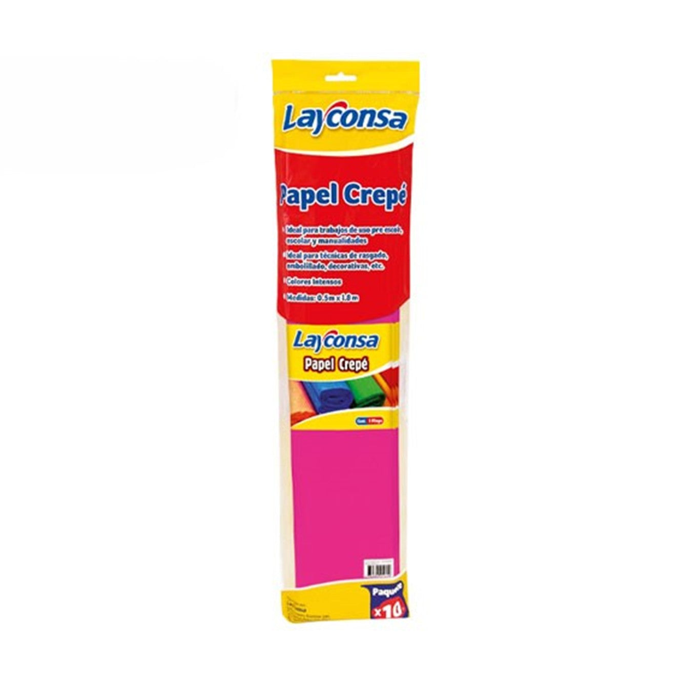 Papel crepe fucsia 50 x 160 x10 unidades Layconsa