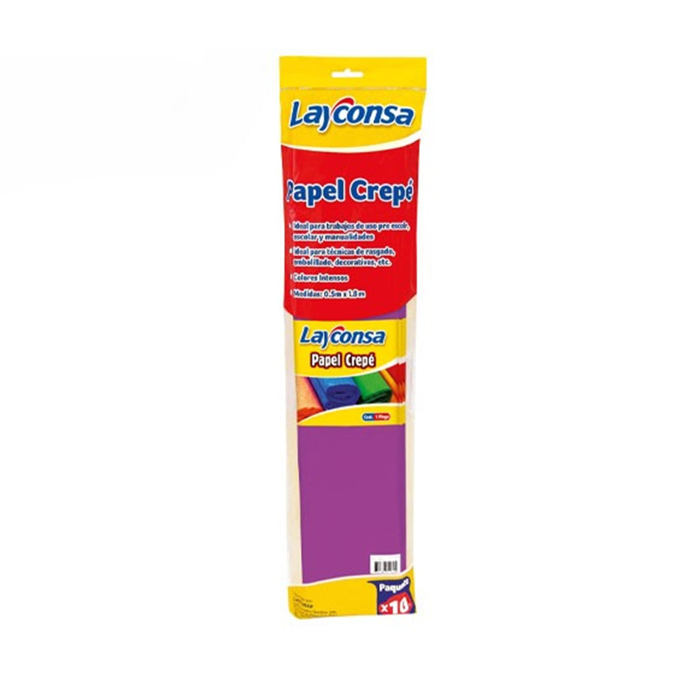 Papel crepe morado 50 x 160 x10 unidades Layconsa