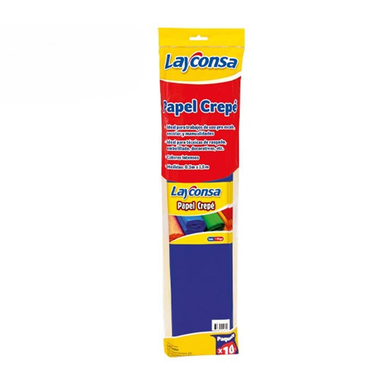 Papel crepe azul 50 x 160 x10 unidades Layconsa