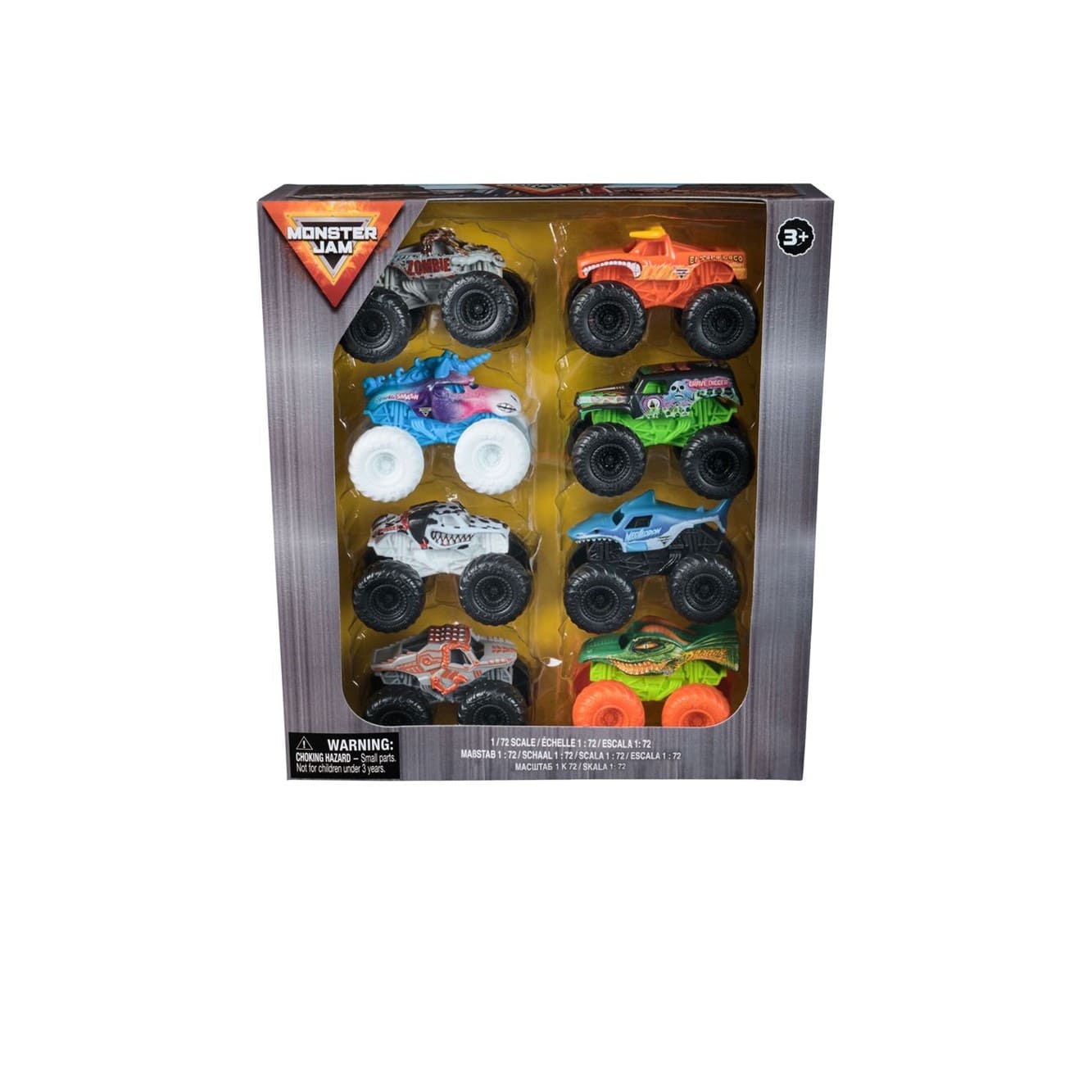 Pack 8 vehiculo 1:72 monster jam