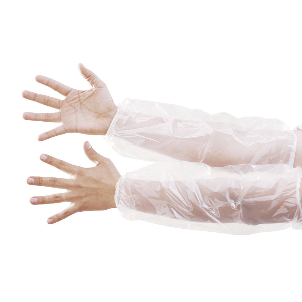 Manga polietileno desechable 40x21cm blanca cn604 PQ100 Dimerc