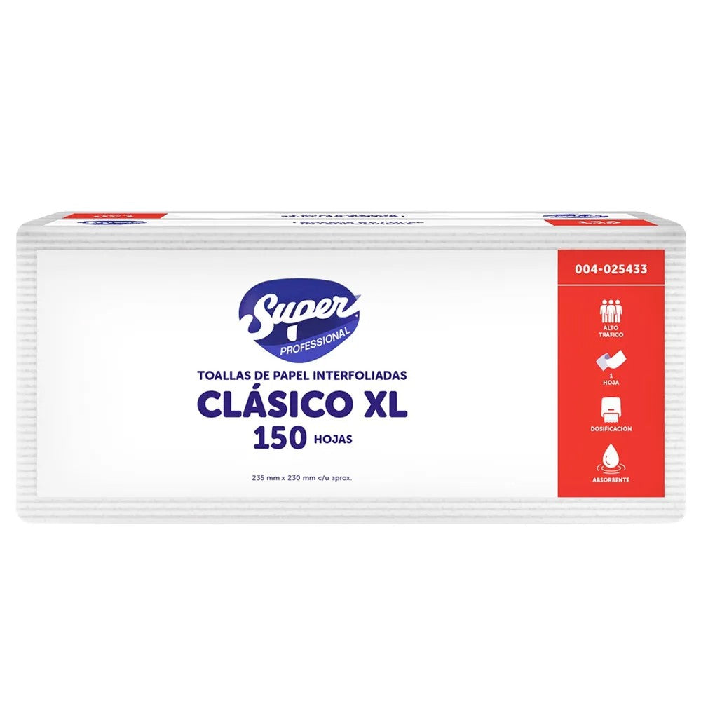 Papel toalla interfoliado Clásica XL x 150 hojas Super