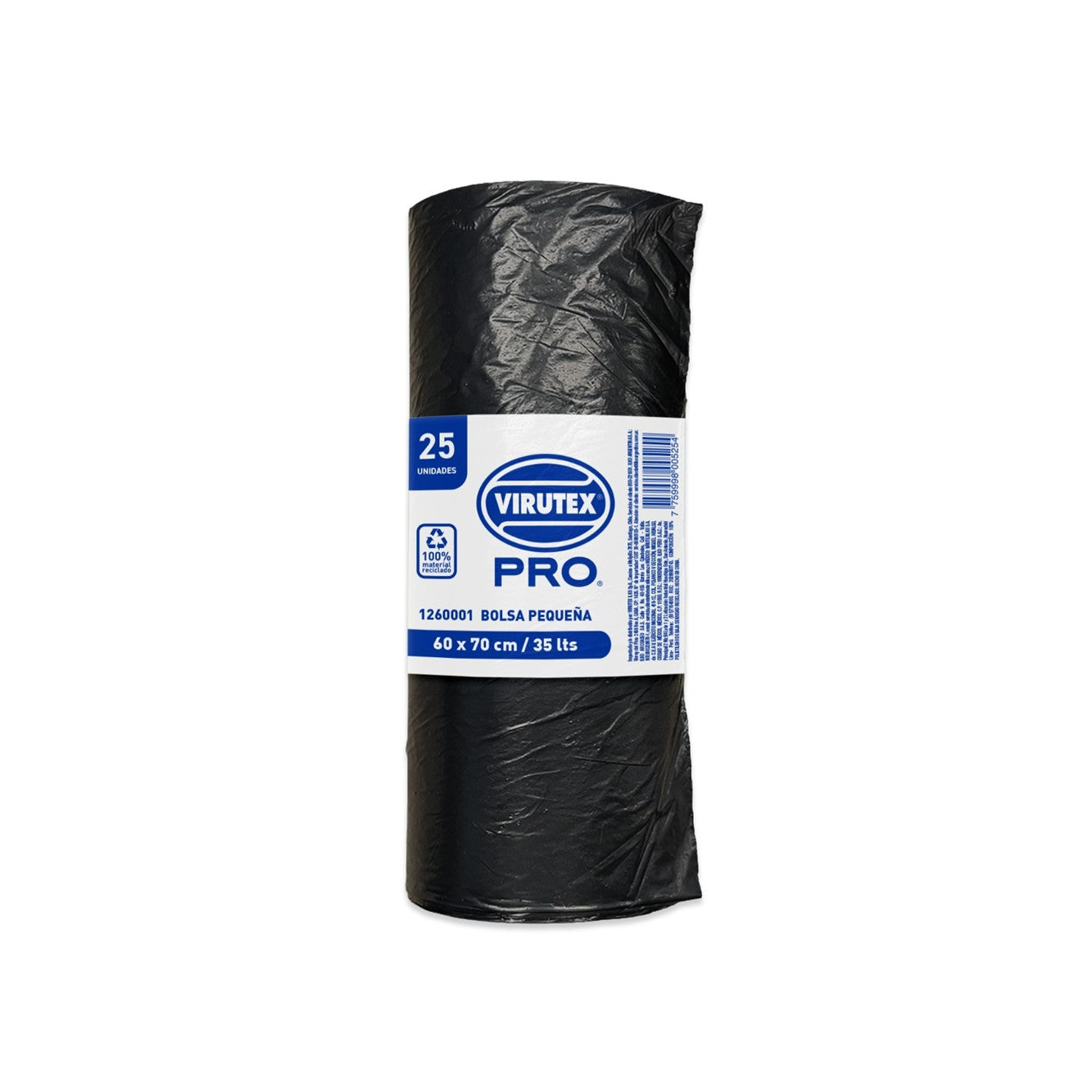 Bolsa Basura con faja 35L 60x70 cm rollo x 25 und Virutex Pro