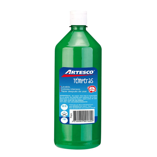 Tempera verde 1 litro Artesco