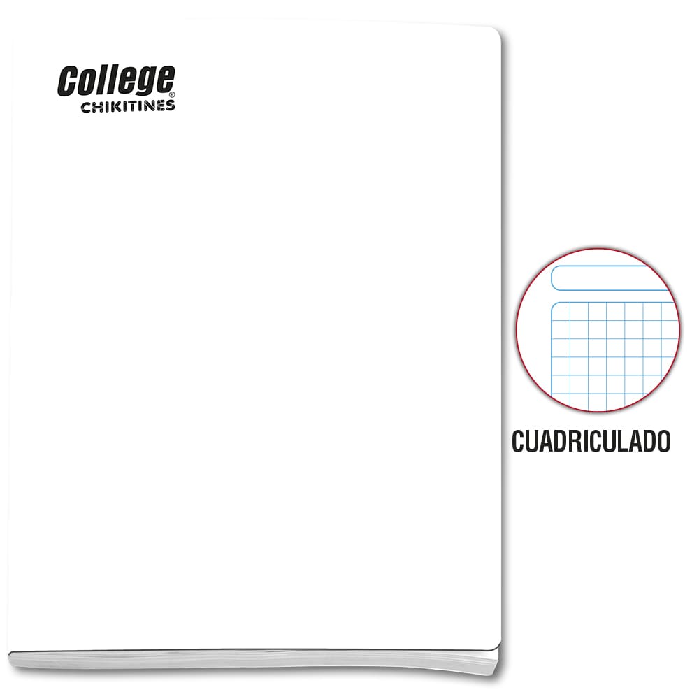 Cuaderno cuadriculado A4 x 80 hojas blanco College