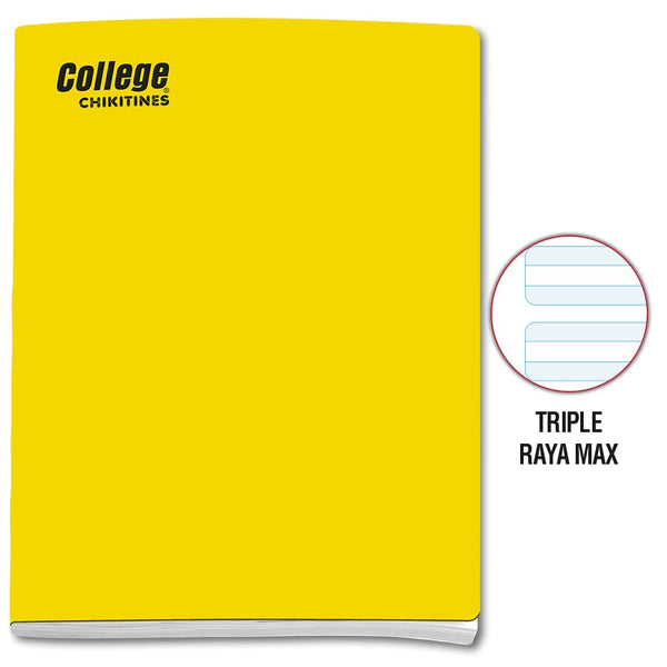 Cuaderno triple raya max A4 x 80 hojas amarillo Chikitines
