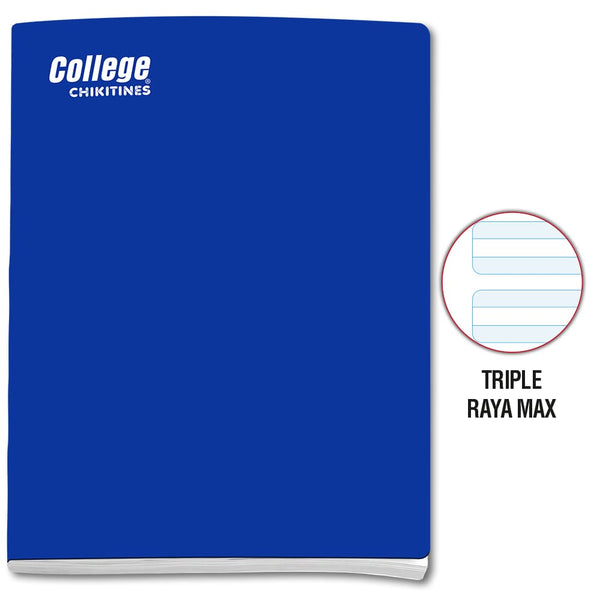 Cuaderno triple raya max A4 x 80 hojas azul Chikitines