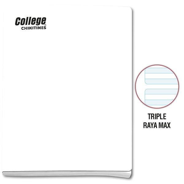 Cuaderno triple raya max A4 x 80 hojas blanco Chikitines