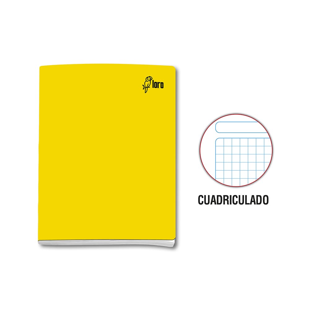 Cuaderno engrapado cuadriculado A5x88 Hojas solido Loro