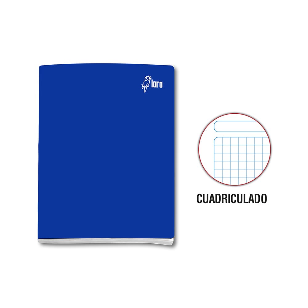 Cuaderno engrapado cuadriculado A5x88 Hojas solido Loro