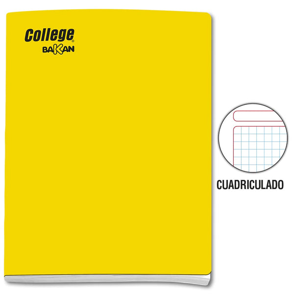 Cuaderno engrapado cuadriculado A4 x 80 hojas amarillo Bakan