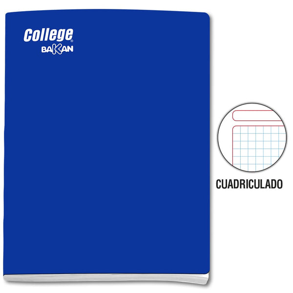 Cuaderno engrapado cuadriculado A4 x 80 hojas azul Bakan College