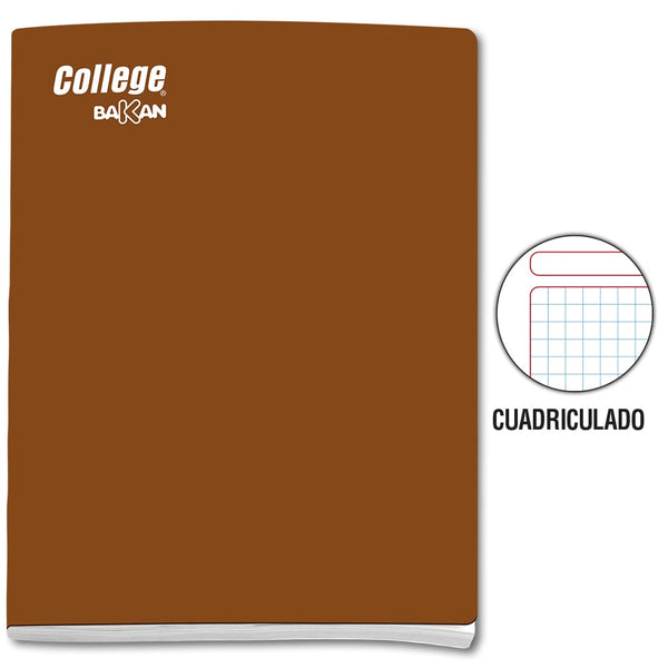 Cuaderno engrapado cuadriculado A4 x 80 hojas marrón Bakan College