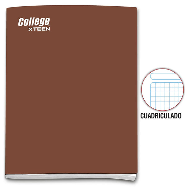 Cuaderno engrapado cuadriculado A4 x 80 hojas marrón Xteen College