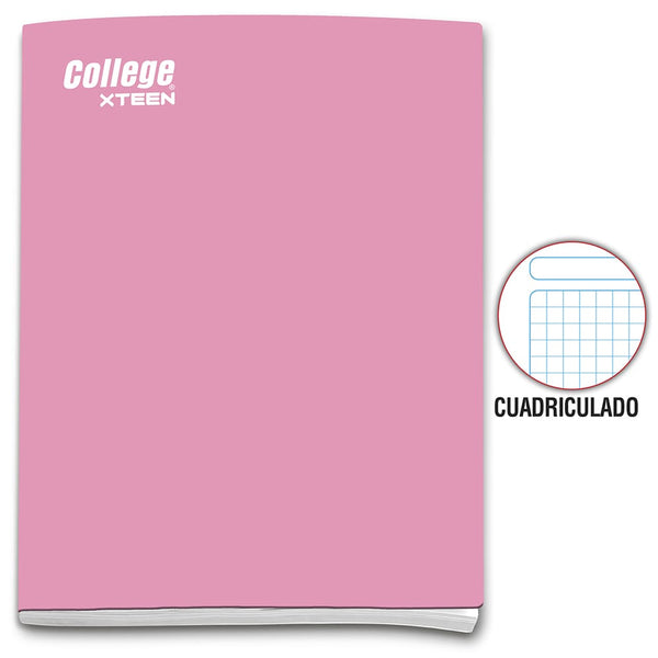Cuaderno cuadriculado A4 x 80 hojas rosado Xteen