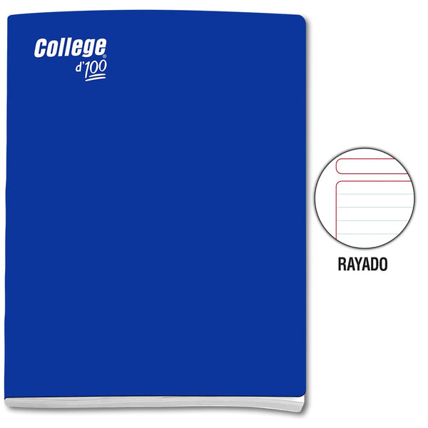 Cuaderno engrapado rayado A4x100 hojas azul College