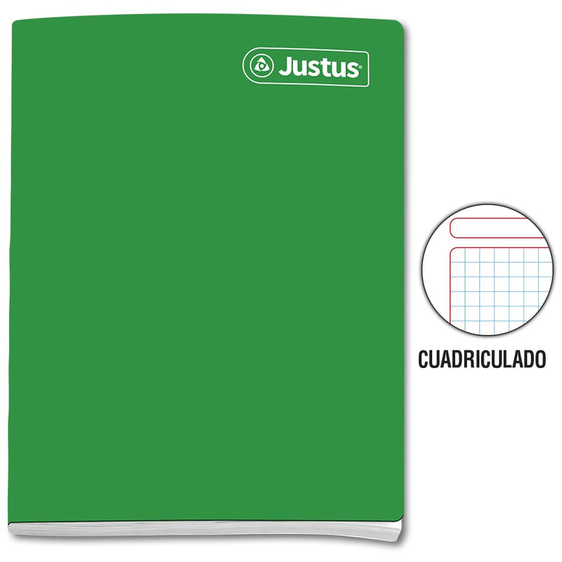 Cuaderno engrapado cuadriculado A4x80 hojas solido Justus