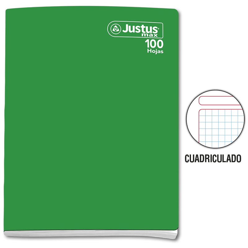 Cuaderno engrapado cuadriculado A4x100 hojas  Justus Max