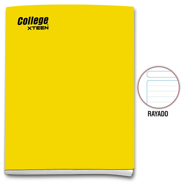 Cuaderno engrapado rayado A4 x 80 hojas amarillo Xteen College