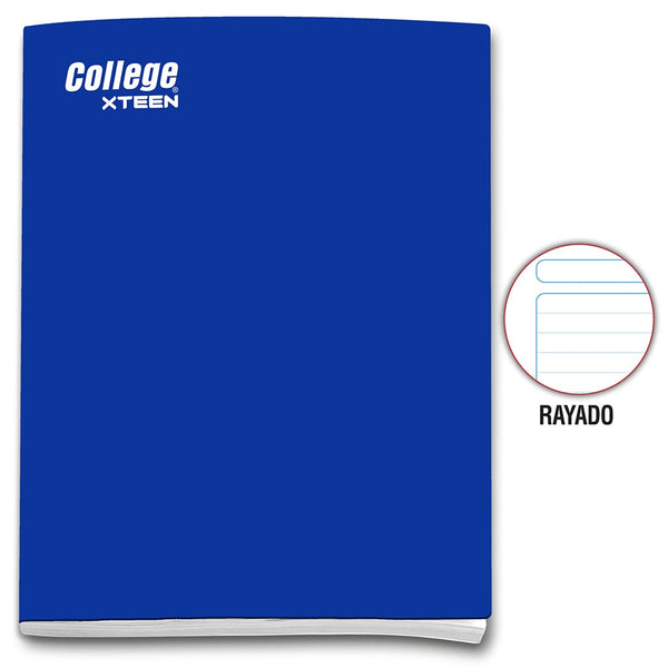 Cuaderno engrapado rayado A4 x 80 hojas azul Xteen College