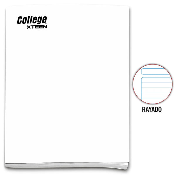Cuaderno engrapado rayado A4 x 80 hojas blanco Xteen College