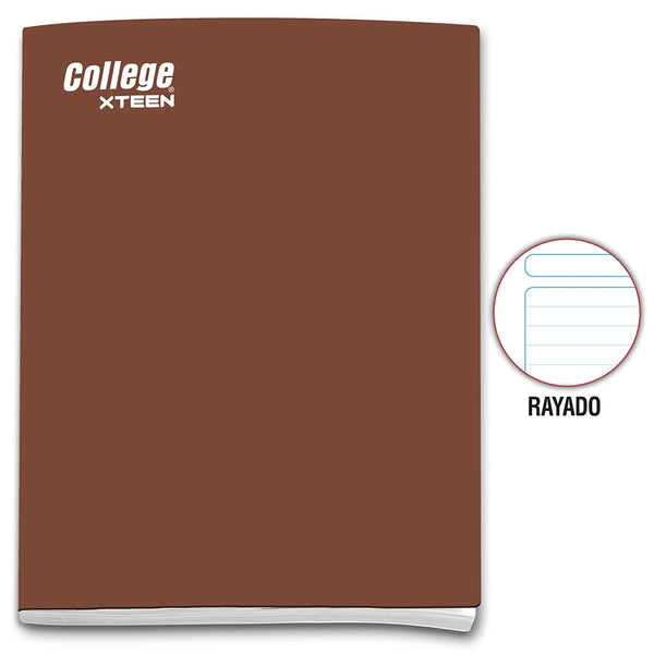 Cuaderno engrapado rayado A4 x 80 hojas marrón Xteen College