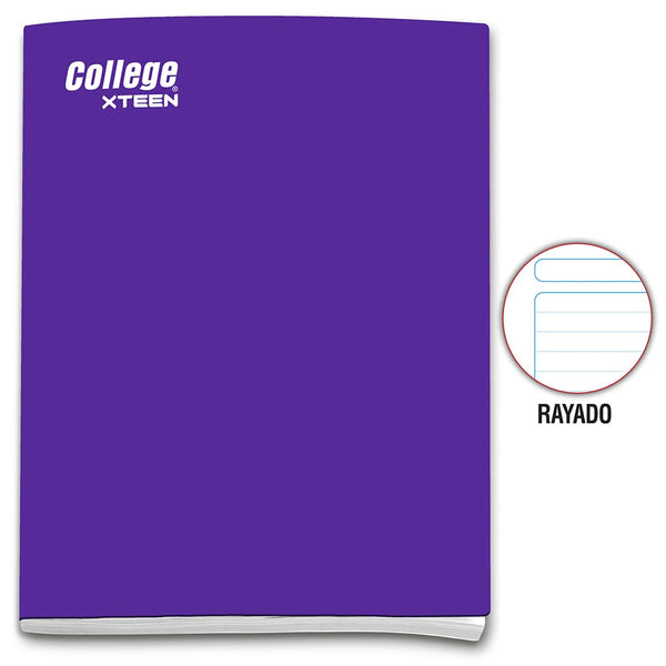 Cuaderno engrapado rayado A4 x 80 hojas morado Xteen College