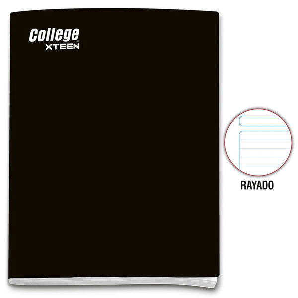 Cuaderno engrapado rayado A4 x 80 hojas negro Xteen Collage