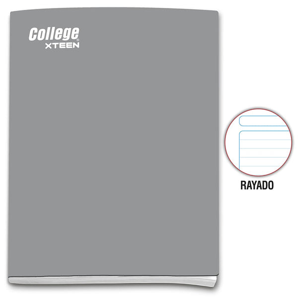 Cuaderno engrapado rayado A4 x 80 hojas plomo Xteen College