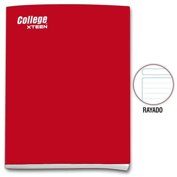 Cuaderno engrapado rayado A4 x 80 hojas rojo Xteen College