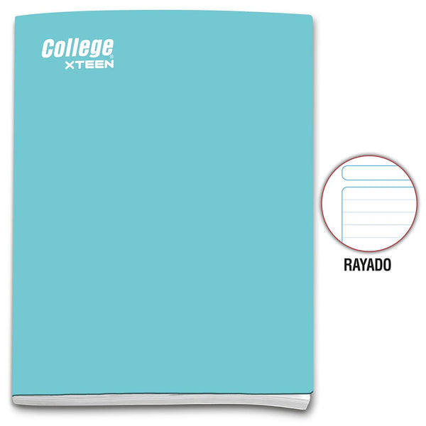 Cuaderno engrapado rayado A4 x 80 hojas turquesa Xteen College