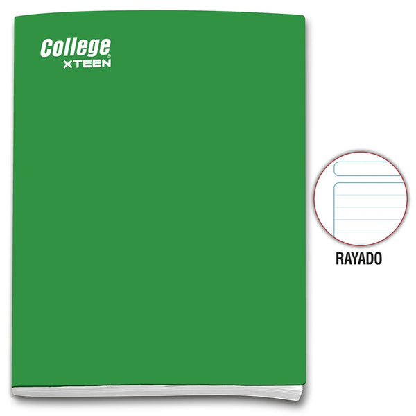 Cuaderno engrapado rayado A4 x 80 hojas verde Xteen College