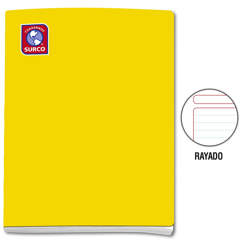 Cuaderno engrapado rayado A4x80 hojas solido Surco