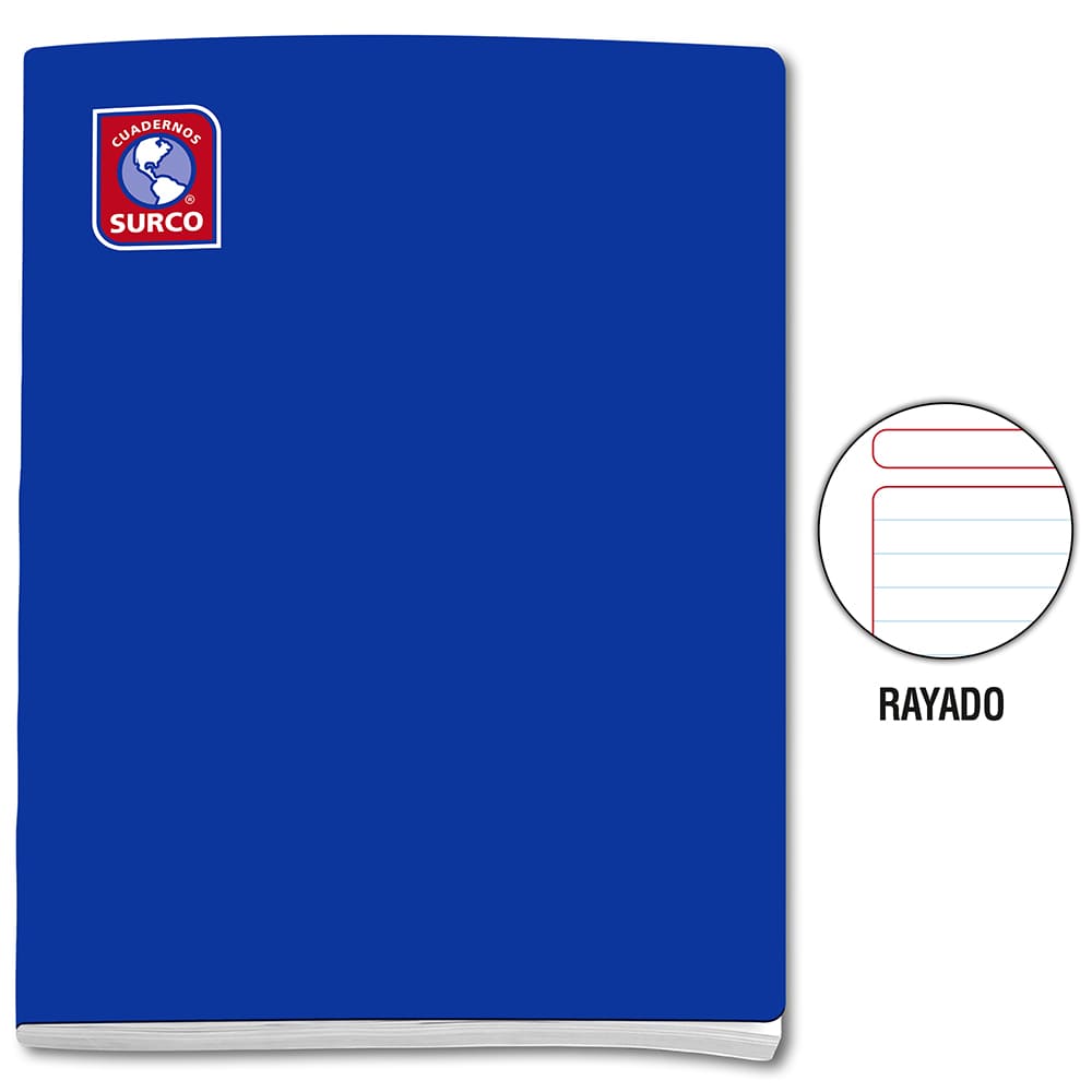 Cuaderno engrapado rayado A4x80 hojas solido Surco