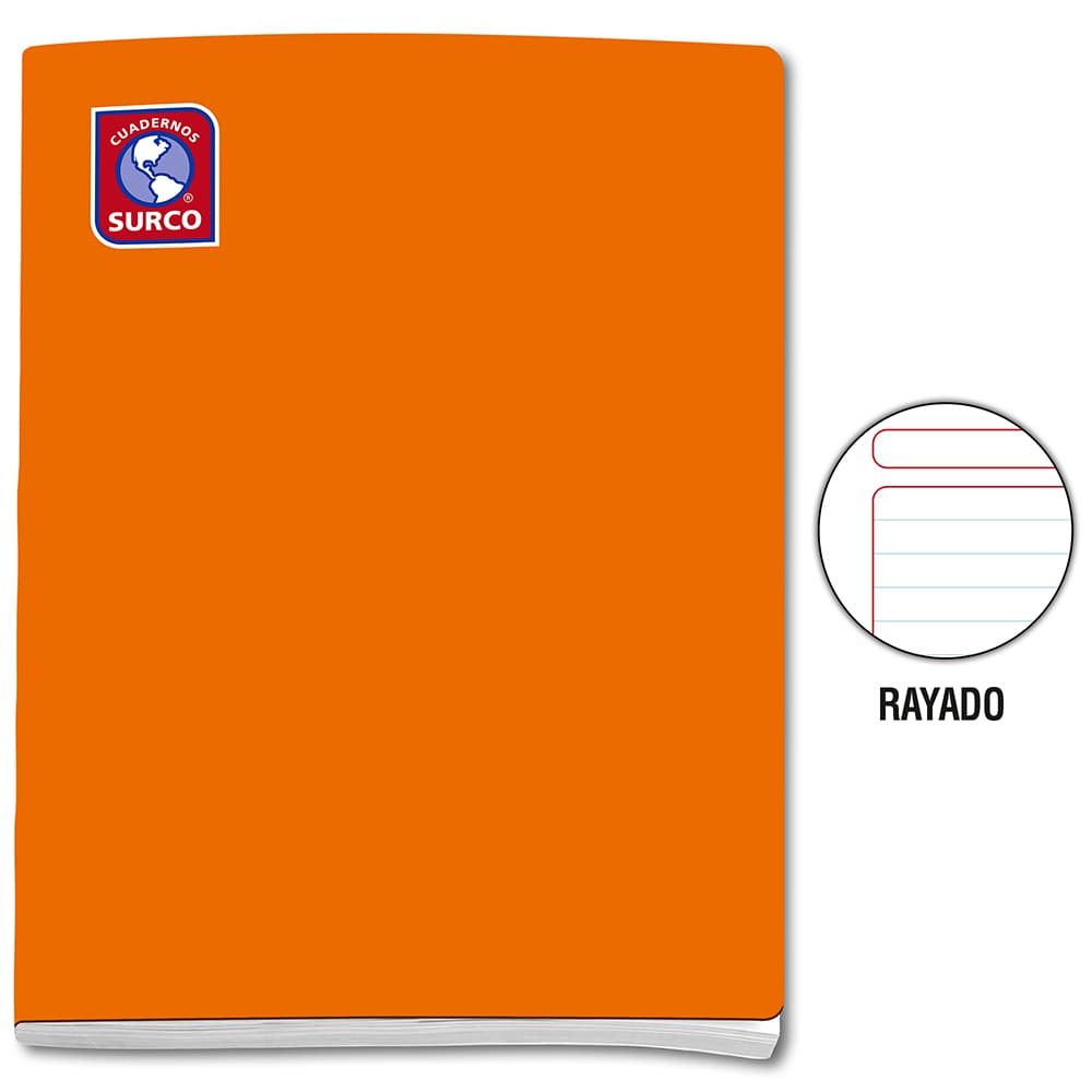 Cuaderno engrapado rayado A4x80 hojas solido Surco