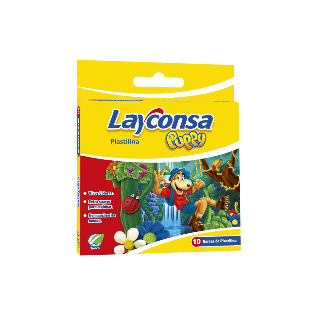 Plastilina x 10 unidades colores puppy layconsa