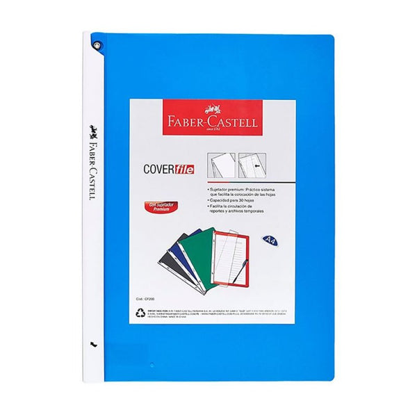 Cover file cf200 azul con sujetador A4 capacidad 30 hojas