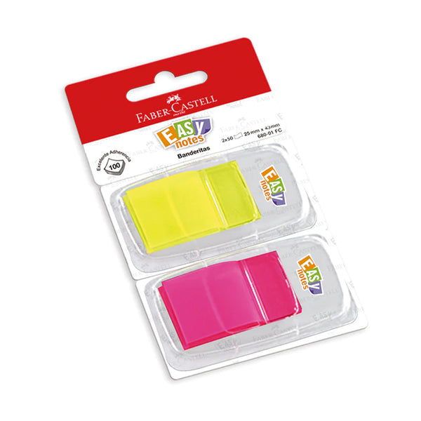 Banderitas adhesivas amarillo/rosado packx2 (680 01) Faber Castell