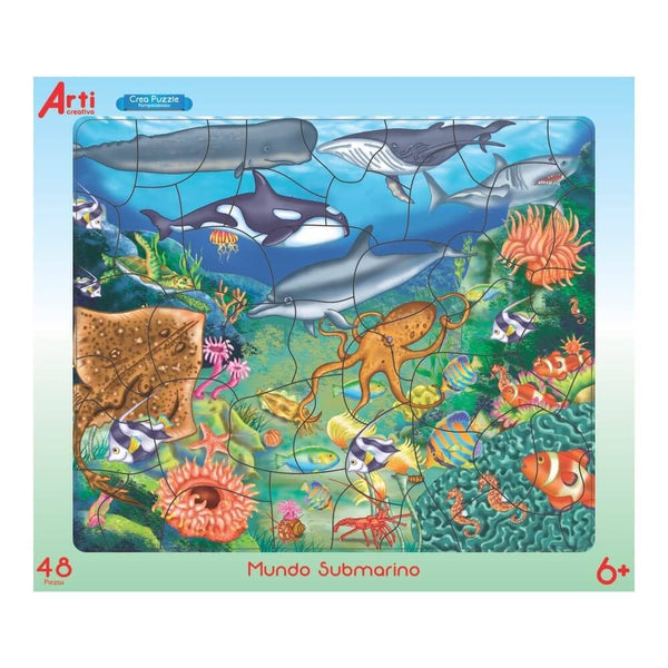 Rompecabeza cartón x 48 piezas mundo submarino Arti Creativo