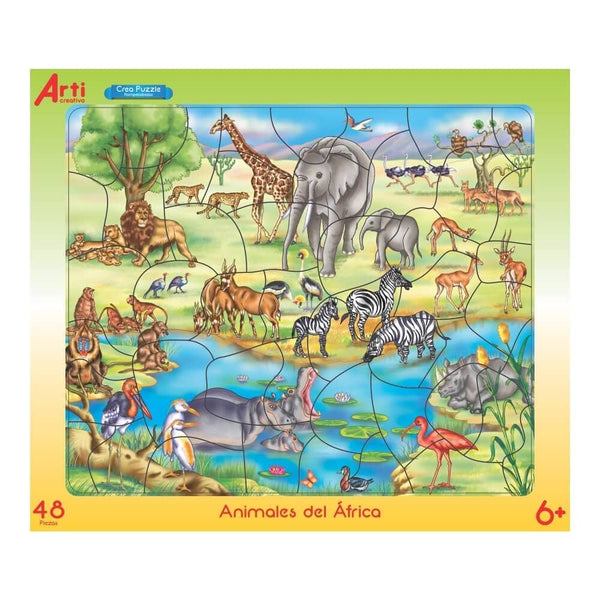 Rompecabeza cartón x 48 piezas animales del áfrica