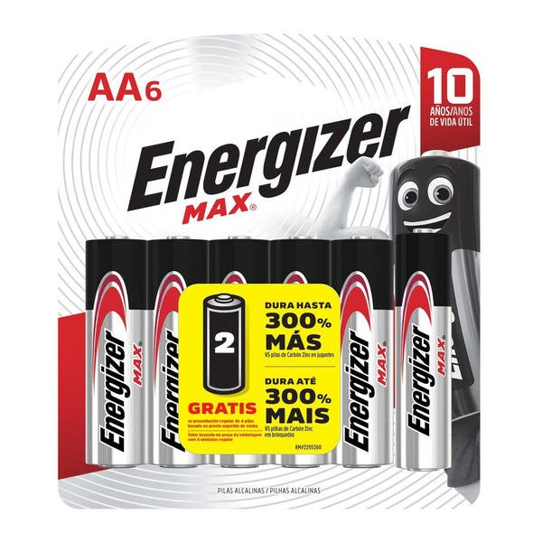 Pila AA x 4und + 2 gratis 1.5v Max Energizer
