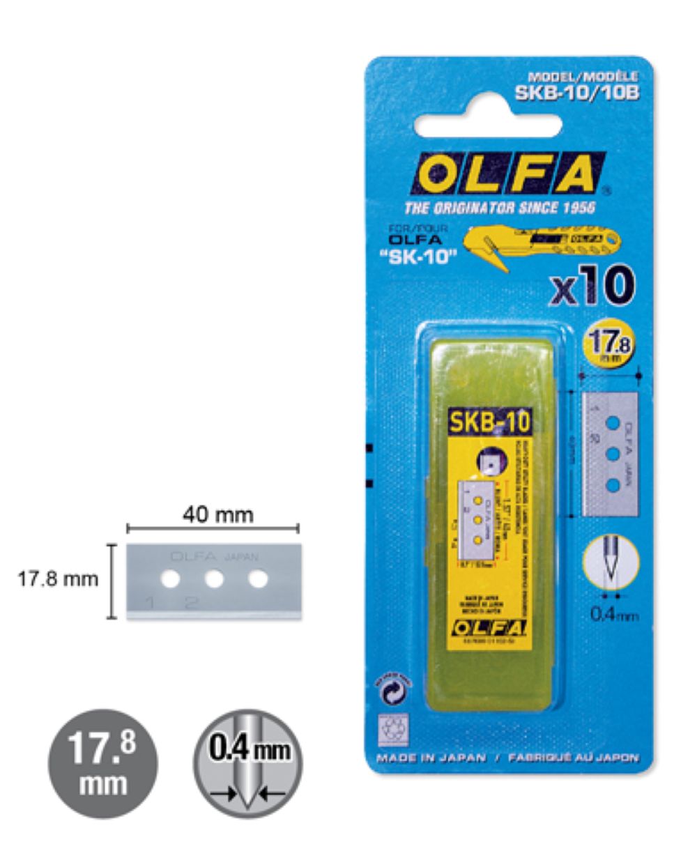Repuesto cuchilla 17.8mm SKB 10x10 10 unidades Olfa