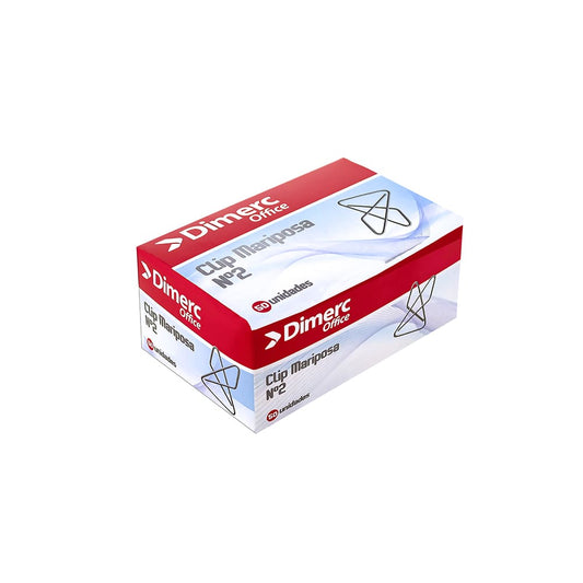 Clips de mariposa chico caja x 50 unidades # 2 tamaño 45mm Dimerc