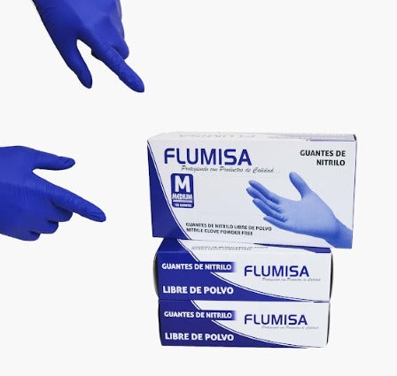 Guantes nitrilo 4.7gr x100 und talla M Flumisa
