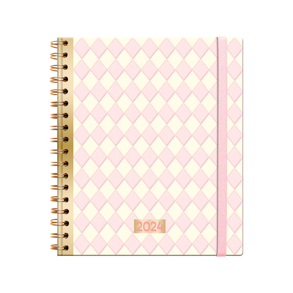 Agenda  2024 pastel pink escritorio diar Premium Paper