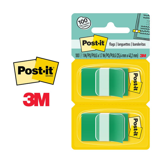 Banderitas adhesivas verde Post It 3M