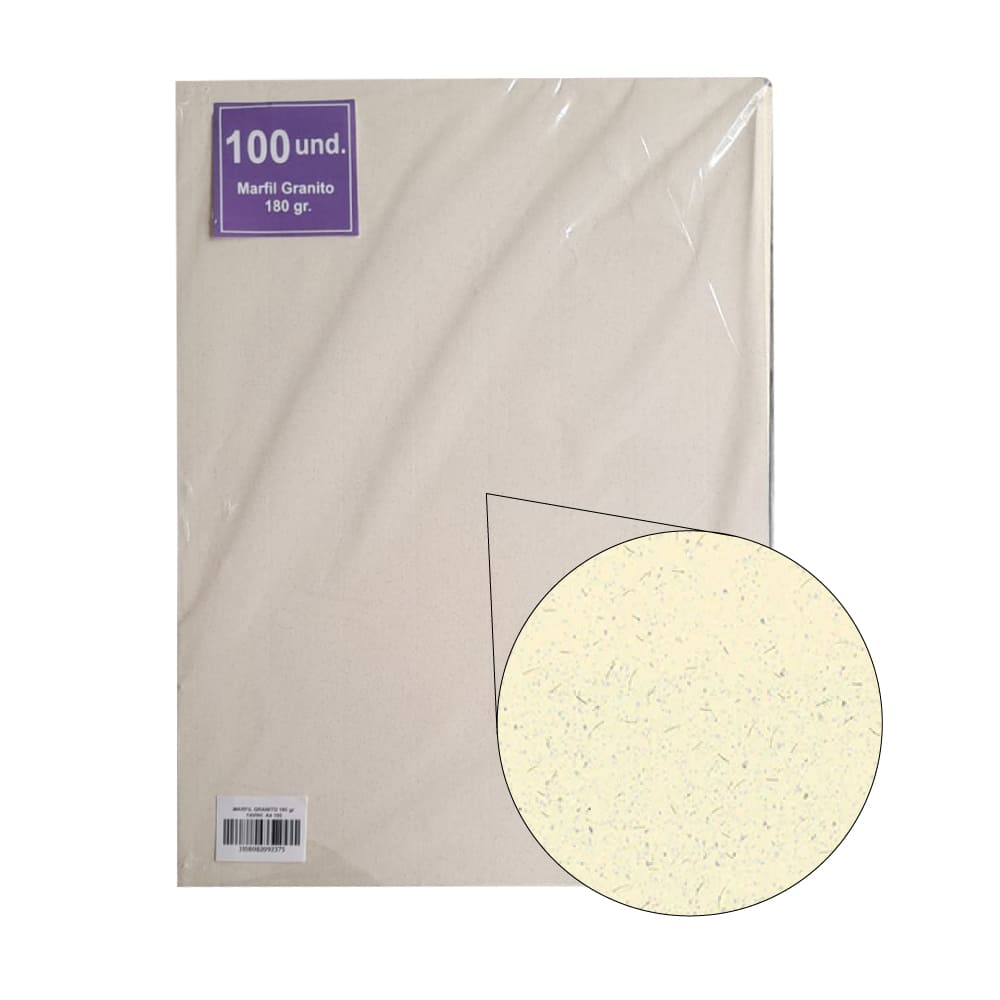 Cartulina marfil granito estriado 180gr A4 x 100 unidades Favini