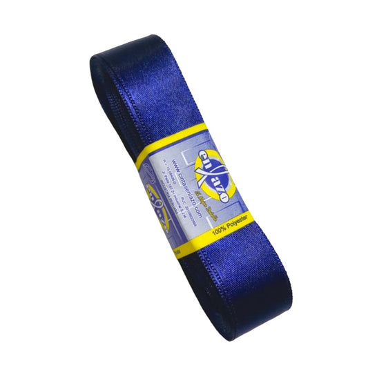 Cinta satinada azul 2.5cm rollo x 10 metros