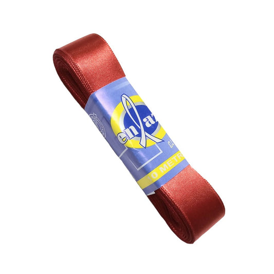 Cinta satinada rojo 2.5cm rollo x 10 metros
