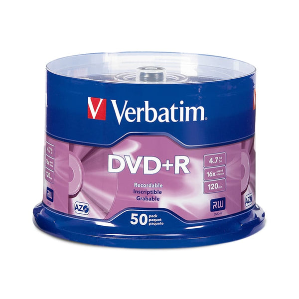 DVD+R grabable 16x4.7gb cake 50 velocidad grabado Verbatim